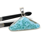 Larimar Gemstone Pendant, Bohemian Jewelry, Spiritual Healing Crystal Jewelry, Chakra Jewelry, December Birthstone Pendant, 34mm X 46.45mm