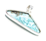 Larimar Gemstone Pendant, Bohemian Jewelry, Spiritual Healing Crystal Jewelry, Chakra Jewelry, December Birthstone Pendant, 34mm X 46.45mm