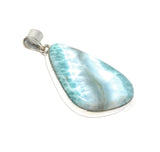 Larimar Pendant, Gemstone Pendant, Bohemian Jewelry, Sterling Silver Pendant, Natural Gemstone Pendant, 54mm X 26.75mm