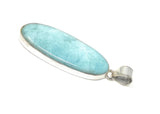 Natural Larimar Pendant, Sterling Silver Gemstone Jewelry, Wholesale DIY Pendants Jewelry Supplies, Gifts for Her, 57mm X 18.5mm