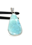 Larimar Pendant, Gemstone Pendant, Bohemian Jewelry, Sterling Silver Pendant, Natural Gemstone Pendant, 61mm X 27mm