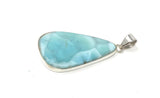 Larimar Pendant, Gemstone Pendant, Bohemian Jewelry, Sterling Silver Pendant, Natural Gemstone Pendant, 61mm X 27mm
