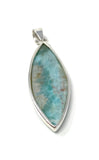 Larimar Pendant, Gemstone Pendant, Bohemian Jewelry, Sterling Silver Pendant, Natural Gemstone Pendant, 66.45 x 21mm