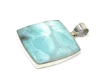 Larimar Pendant, Gemstone Pendant, Bohemian Jewelry, Sterling Silver Pendant, Natural Gemstone Pendant, 47mm x 30.5mm