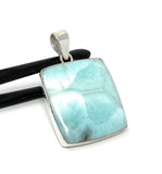 Larimar Pendant, Gemstone Pendant, Bohemian Jewelry, Sterling Silver Pendant, Natural Gemstone Pendant, 47mm x 30.5mm