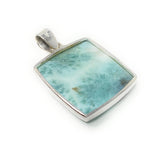 Larimar Pendant, Gemstone Pendant, Bohemian Jewelry, Sterling Silver Pendant, Natural Gemstone Pendant, 47mm x 30.5mm
