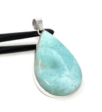 Larimar Pendant, Gemstone Pendant, Bohemian Jewelry, Sterling Silver Pendant, Natural Gemstone Pendant, 62mm x 34.35mm