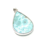 Larimar Pendant, Gemstone Pendant, Bohemian Jewelry, Sterling Silver Pendant, Natural Gemstone Pendant, 62mm x 34.35mm