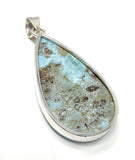 Larimar Pendant, Gemstone Pendant, Bohemian Jewelry, Sterling Silver Pendant, Natural Gemstone Pendant, 62mm x 28.45mm