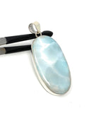 Natural Larimar Pendant, Sterling Silver Gemstone Jewelry, Wholesale DIY Pendants Jewelry Supplies, Gifts for Her, 64mm X 28.15mm