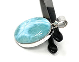Natural Larimar Pendant, Sterling Silver Gemstone Jewelry, Wholesale DIY Pendants Jewelry Supplies, Gifts for Her, 42.5mm X 24.75mm