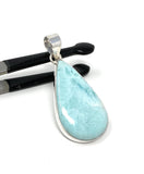 Larimar Pendant, Gemstone Pendant, Bohemian Jewelry, Sterling Silver Pendant, Natural Gemstone Pendant, 50mm x 22.35mm