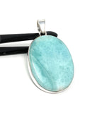 Natural Larimar Pendant, Sterling Silver Gemstone Jewelry, Wholesale DIY Pendants Jewelry Supplies, Gifts for Her, 52mm X 31.85mm