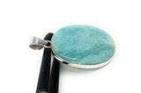 Natural Larimar Pendant, Sterling Silver Gemstone Jewelry, Wholesale DIY Pendants Jewelry Supplies, Gifts for Her, 52mm X 31.85mm