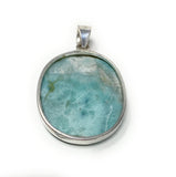 Natural Larimar Pendant, Sterling Silver Gemstone Jewelry, Wholesale DIY Pendants Jewelry Supplies, Gifts for Her, 52mm X 31.85mm