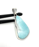 Larimar Pendant, Gemstone Pendant, Bohemian Jewelry, Sterling Silver Pendant, Natural Gemstone Pendant, 53mm x 26.3mm