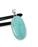 Natural Larimar Pendant, Sterling Silver Gemstone Jewelry, Wholesale DIY Pendants Jewelry Supplies, Gifts for Her, 50mm X 21.75mm