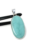 Natural Larimar Pendant, Sterling Silver Gemstone Jewelry, Wholesale DIY Pendants Jewelry Supplies, Gifts for Her, 50mm X 21.75mm