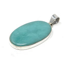 Natural Larimar Pendant, Sterling Silver Gemstone Jewelry, Wholesale DIY Pendants Jewelry Supplies, Gifts for Her, 50mm X 21.75mm