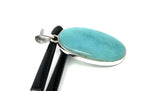 Natural Larimar Pendant, Sterling Silver Gemstone Jewelry, Wholesale DIY Pendants Jewelry Supplies, Gifts for Her, 50mm X 21.75mm