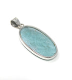 Natural Larimar Pendant, Sterling Silver Gemstone Jewelry, Wholesale DIY Pendants Jewelry Supplies, Gifts for Her, 50mm X 21.75mm