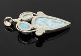 Natural Larimar Pendant, Gemstone Pendant, Silver Jewelry Gifts for Her, Bohemian Jewelry, Boho Pendant