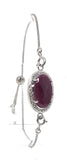 Natural Ruby Pave Diamond Bracelet , Sterling Silver Bolo Bracelet, Gemstone Bracelet, Jewelry Gifts for Her