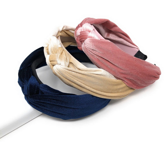 Wide Headband for Girls, Bohemian Turban Headbands, Retro Velvet Hairbands, Velvet Twisted Knot Head Band, Braided Knotted Hairband, 1 Pc
