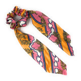 Printed Scrunchies for Women, Ponytail Holder Hair Tie for Girls, Long Tail Scarf Scrunchies for Women, Gifts for Girls