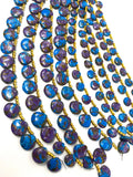 Mohave Copper Turquoise Beads, Gemstone Beads, Healing Crystal Beads, Turquoise Beads, Jewelry Supplies, Bulk Wholesale Beads, 8" Strand