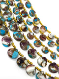 Oyster Copper Turquoise Beads, Turquoise Beads, Healing Crystal, Natural Gemstones, Wholesale Beads, Bulk Beads, 8" Strand