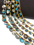Oyster Copper Turquoise Beads, Turquoise Beads, Healing Crystal, Natural Gemstones, Wholesale Beads, Bulk Beads, 8" Strand