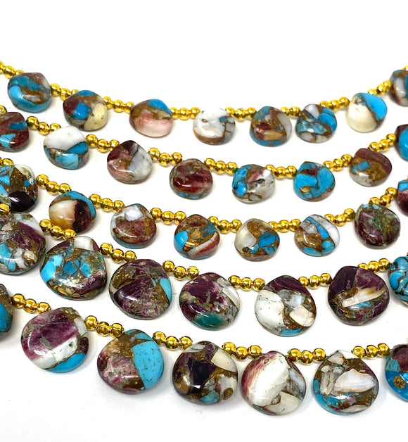 Oyster Copper Turquoise Beads, Turquoise Beads, Healing Crystal, Natural Gemstones, Wholesale Beads, Bulk Beads, 8