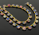 Mohave Multi Gemstone Copper Beads - Tourmaline -Lapis Lazuli- Turquoise , Gemstone Beads, Healing Crystal, Jewelry Supplies, 8" Strand