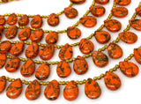 Mohave Orange Copper Turquoise Beads, Gemstone Beads, Healing Crystal Beads, Bulk Beads, Jewelry Supplies, 8" Strand