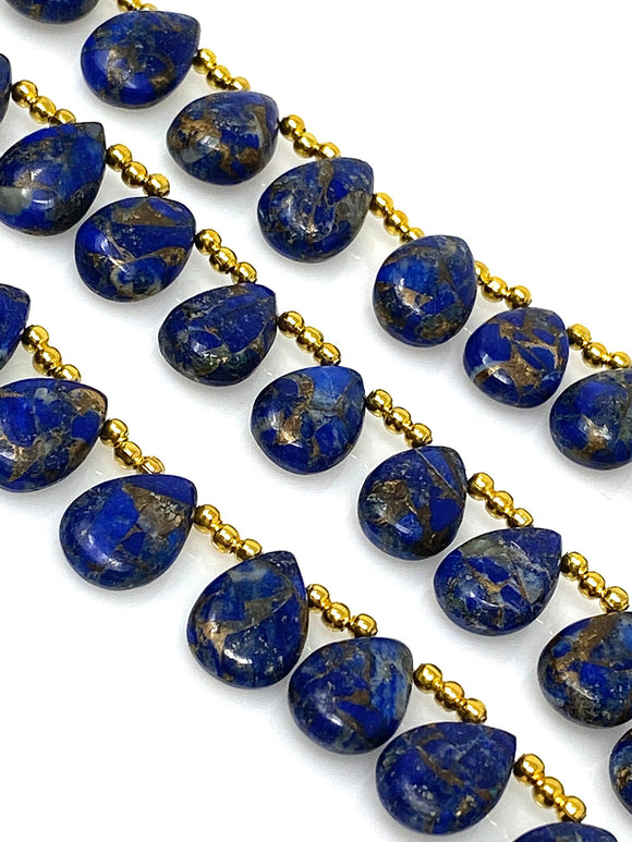 Mohave Lapis Lazuli Copper Beads, Healing Crystal Beads, Gemstone Beads, Lapiz Lazuli Beads, Jewelry Supplies, 8