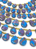 Eight-inch strand of smooth Mojave Copper Turquoise beads for handmade jewelry making.
