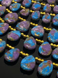 Close up of  Mohave Copper Turquoise beads for jewelry making.