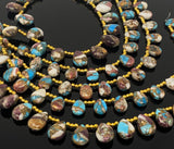 Oyster Copper Turquoise Beads, Turquoise Beads, Healing Crystal, Natural Gemstones, Wholesale Beads, Bulk Beads, 8" Strand