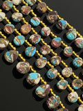 Oyster Copper Turquoise Beads, Turquoise Beads, Healing Crystal, Natural Gemstones, Wholesale Beads, Bulk Beads, 8" Strand