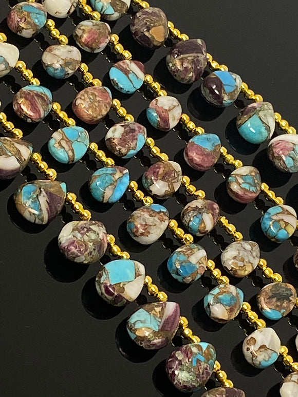 Oyster Copper Turquoise Beads, Turquoise Beads, Healing Crystal, Natural Gemstones, Wholesale Beads, Bulk Beads, 8