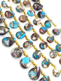Oyster Copper Turquoise Beads, Turquoise Beads, Healing Crystal, Natural Gemstones, Wholesale Beads, Bulk Beads, 8" Strand