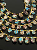 Oyster Copper Turquoise Beads, Turquoise Beads, Healing Crystal, Natural Gemstones, Wholesale Beads, Bulk Beads, 8" Strand