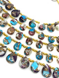 Oyster Copper Turquoise Beads, Turquoise Beads, Healing Crystal, Natural Gemstones, Wholesale Beads, Bulk Beads, 8" Strand