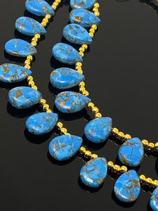 Sky Blue Copper Turquoise Gemstone Beads, Turquoise Beads, Mohave Turquoise Beads, Jewelry Supplies, Bulk Wholesale Beads, 8" Strand