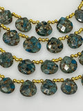 Mohave Neon Apatite Copper Turquoise Beads, Gemstone Beads, Healing Crystal, Apatite Beads, Jewelry Supplies, Bulk Beads, 8" Strand- 17 Pcs