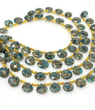 Mohave Neon Apatite Copper Turquoise Beads, Gemstone Beads, Healing Crystal, Apatite Beads, Jewelry Supplies, Bulk Beads, 8" Strand- 17 Pcs