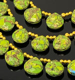 Mohave Green Copper Turquoise Beads, Gemstone Beads Turquoise Beads, Jewelry Supplies, Bulk Wholesale Beads, 8" Strand