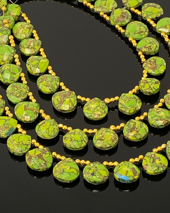 Mohave Green Copper Turquoise Beads, Gemstone Beads Turquoise Beads, Jewelry Supplies, Bulk Wholesale Beads, 8