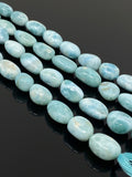 16” Larimar Gemstone Beads, Genuine Dominican Republic Larimar Beads AAA Quality, Chakra Spiritual Healing Crystal Beads, 10x7mm - 17x10mm